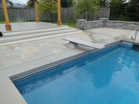 Hidden automatic pool cover
