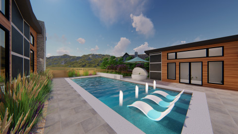 Pool looking toward mountains