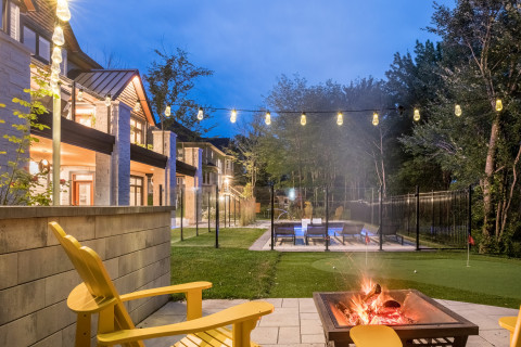 Fire pit and putting green