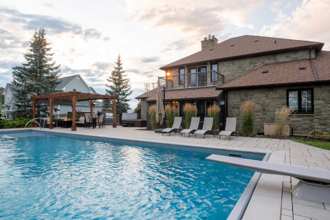Deep end of pool with diving board