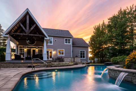 Pool at sunset