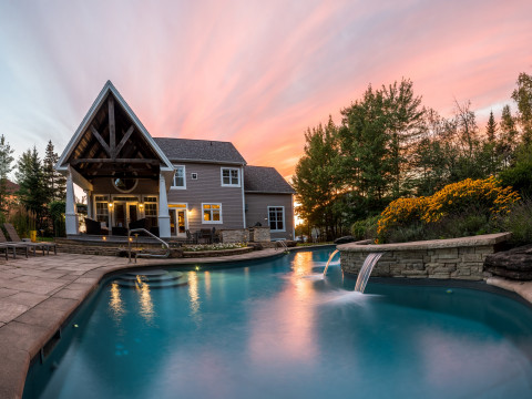 Pool at sunset