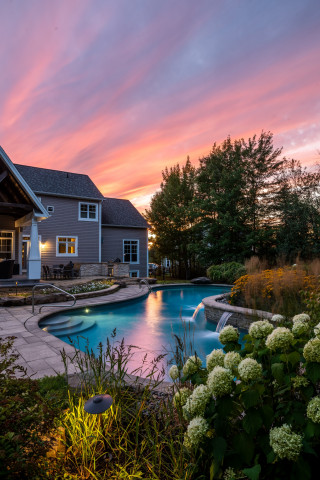 Pool at sunset
