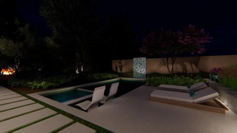 Pool at night