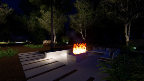 Fire pit at night
