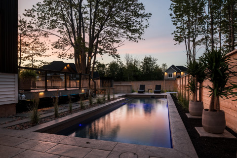 Pool at sunset