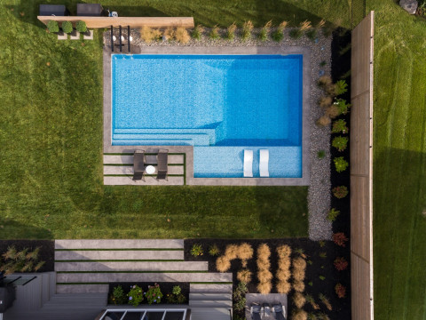 Drone shot of pool